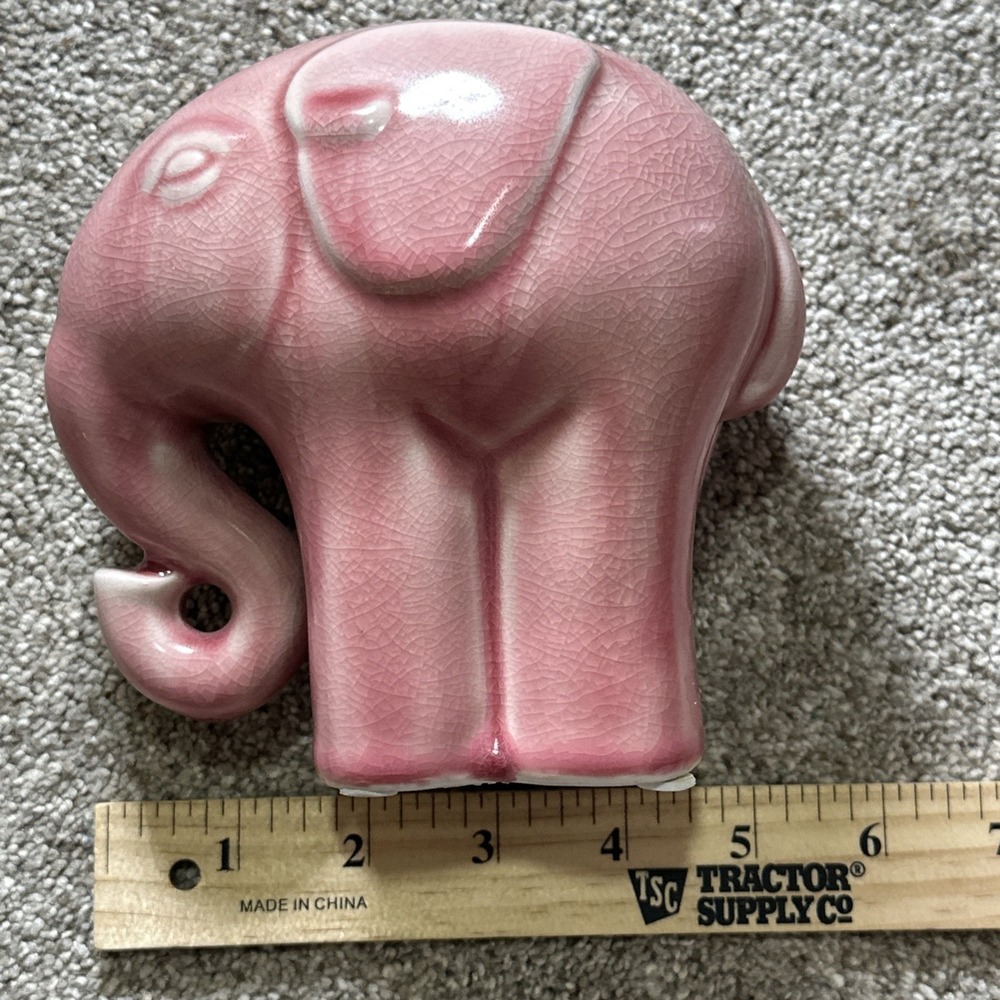 Pink Ceramic Elephant Figurine - Picture 6 of 7